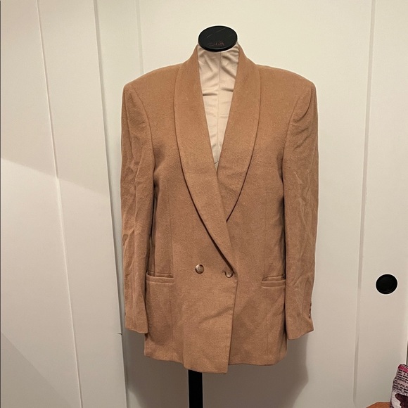 Vintage Tan Double-Breasted Camel Hair Blazer - Picture 1 of 8